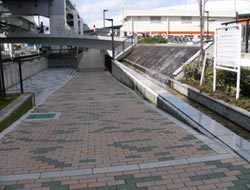 城北川と遊歩道