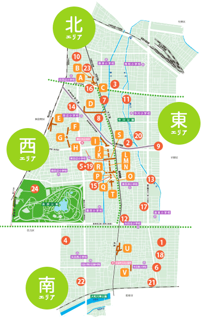 地ブラ・商店街　全体MAP