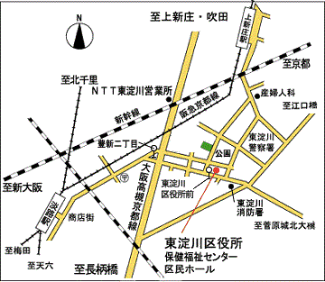 東淀川区役所地図