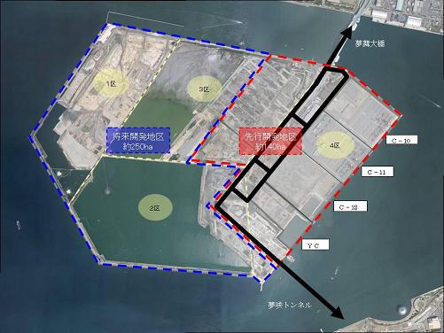 夢洲地区の構想図です