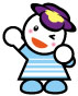 右手を上げてウインクしている夢ちゃん