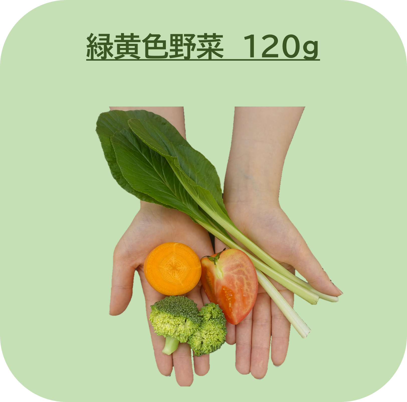 緑黄色野菜120グラムの図
