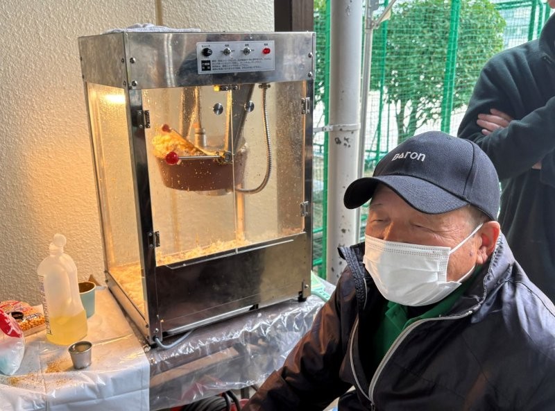 ポップコーン作成中