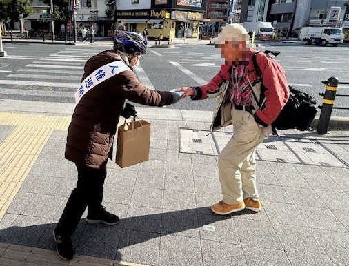 関目高殿駅周辺での街頭啓発