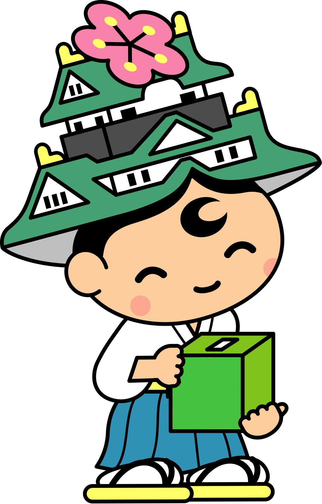 アンケートボックスを持っているゆめまるくんのイラスト