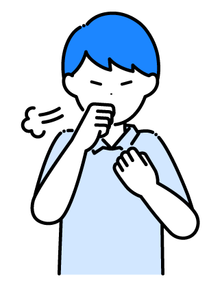 せきをしているイラスト