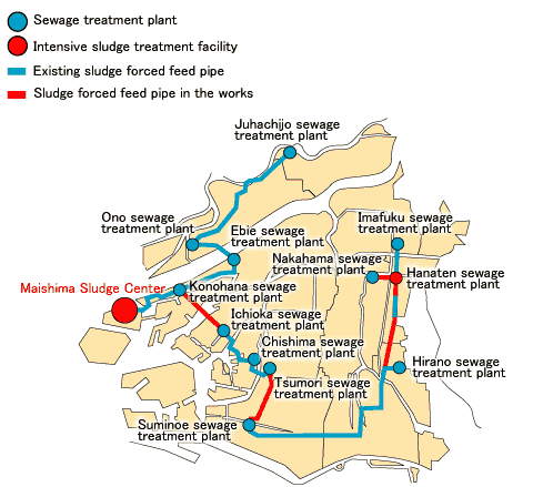 Sludge pipe transportation map