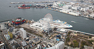 Cruise ship at Tempozan passenger terminal