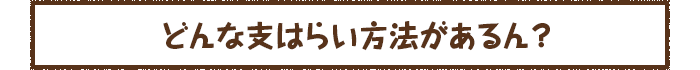 どんな支はらい方法があるん？