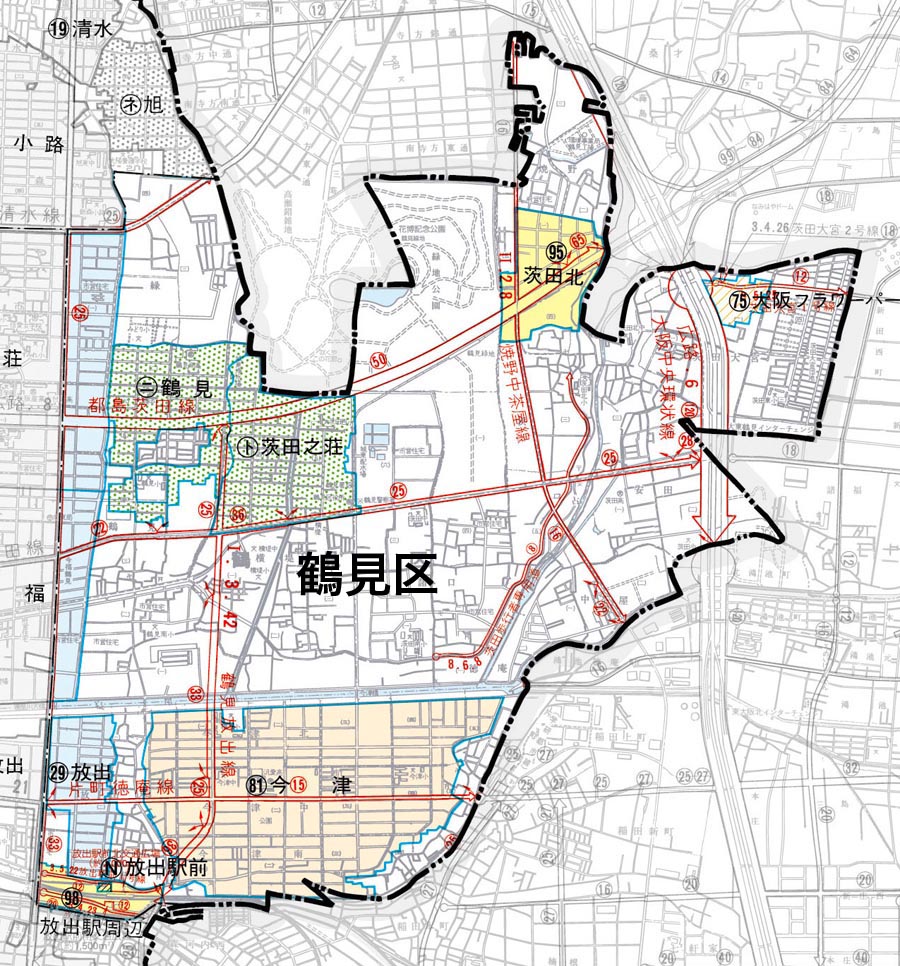 鶴見区の地図