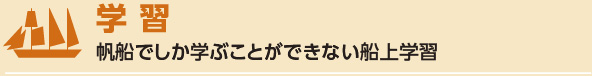 学 習 - 帆船でしか学ぶことができない船上学習