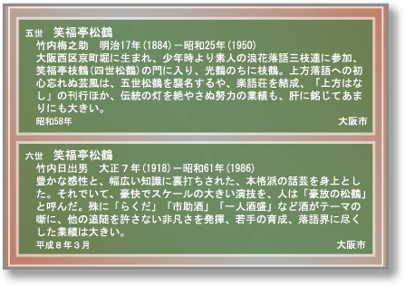 5世、6世笑福亭松鶴の説明