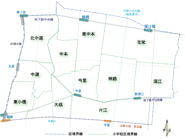 東成区の地図