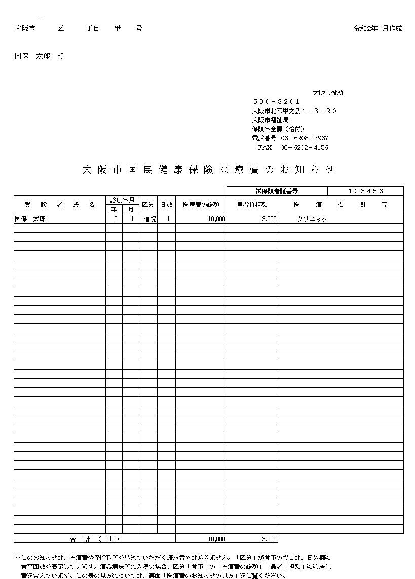 お知らせ 医療 費 の