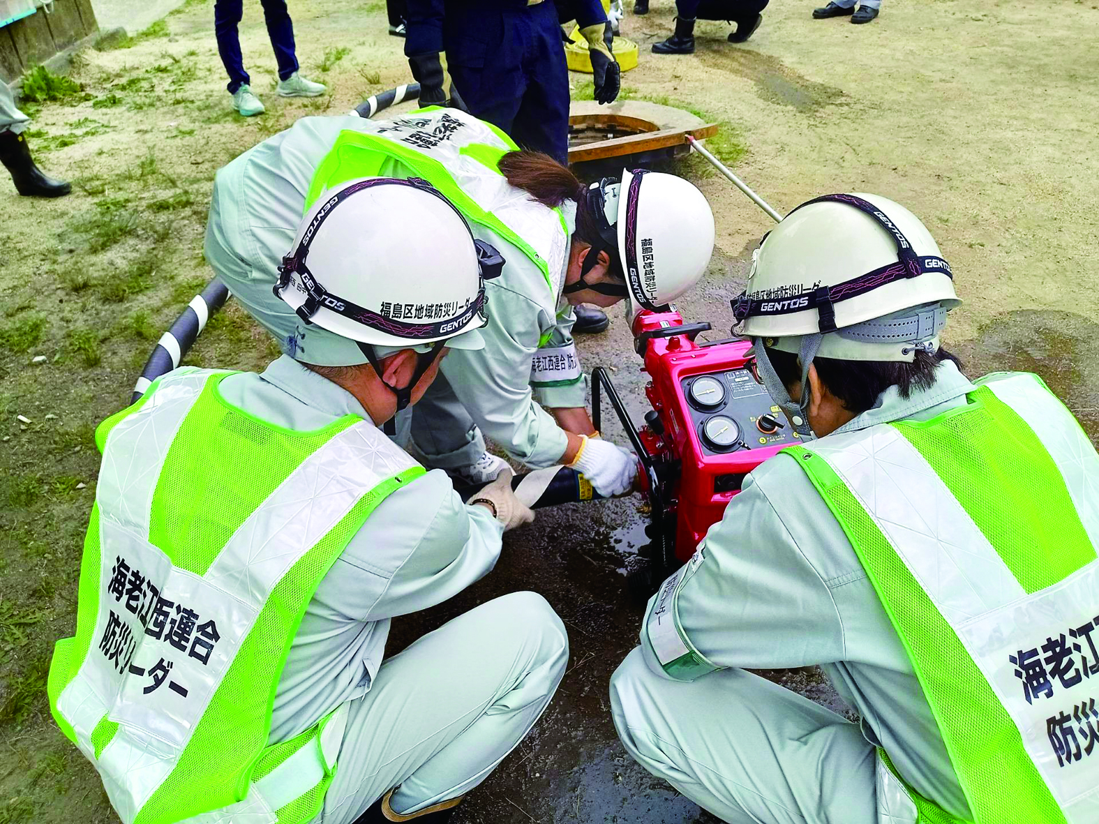 海老江上公園での技術訓練の様子1