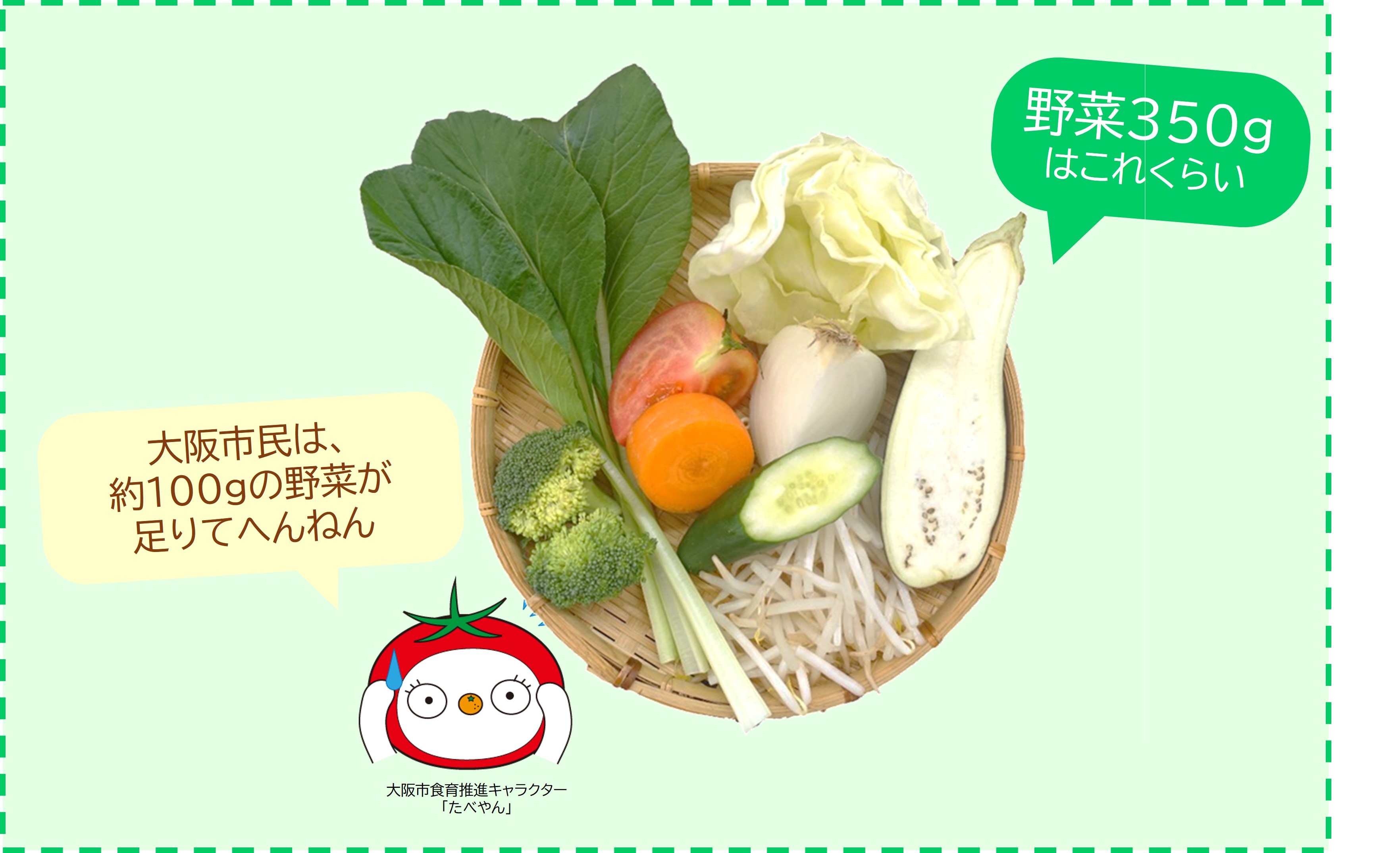 野菜350グラムの写真