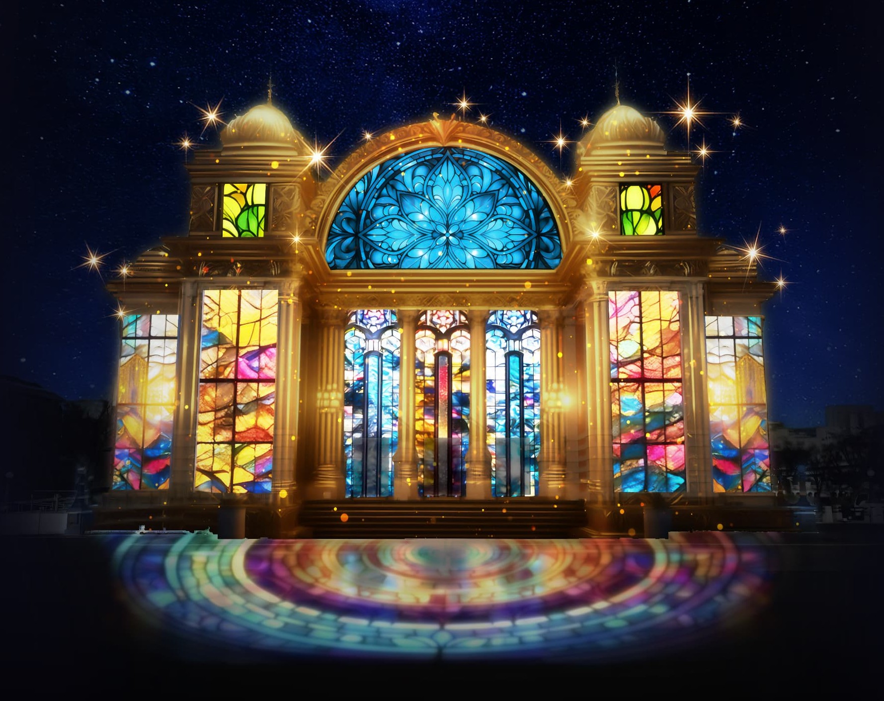 大阪市中央公会堂壁面プロジェクションマッピングイメージ