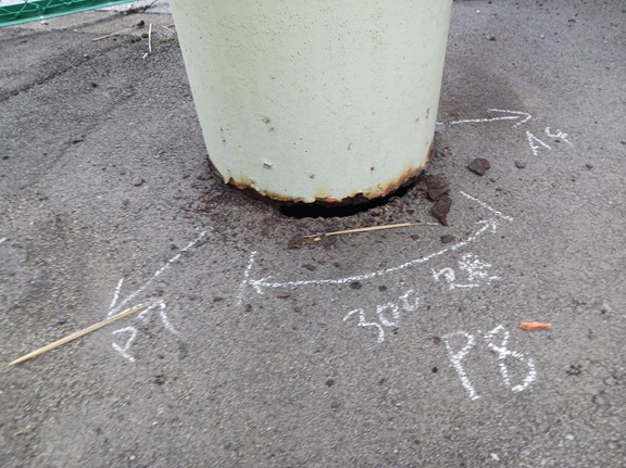 損傷個所の拡大写真