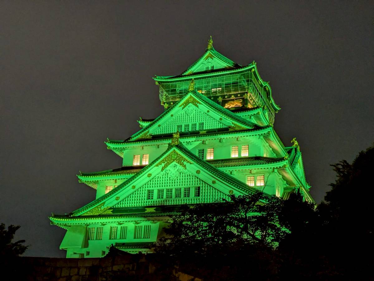 世界禁煙デー大阪城ライトアップの画像