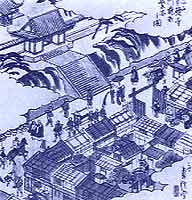 石山本願寺門前町繁昌之図（「上方」）の絵