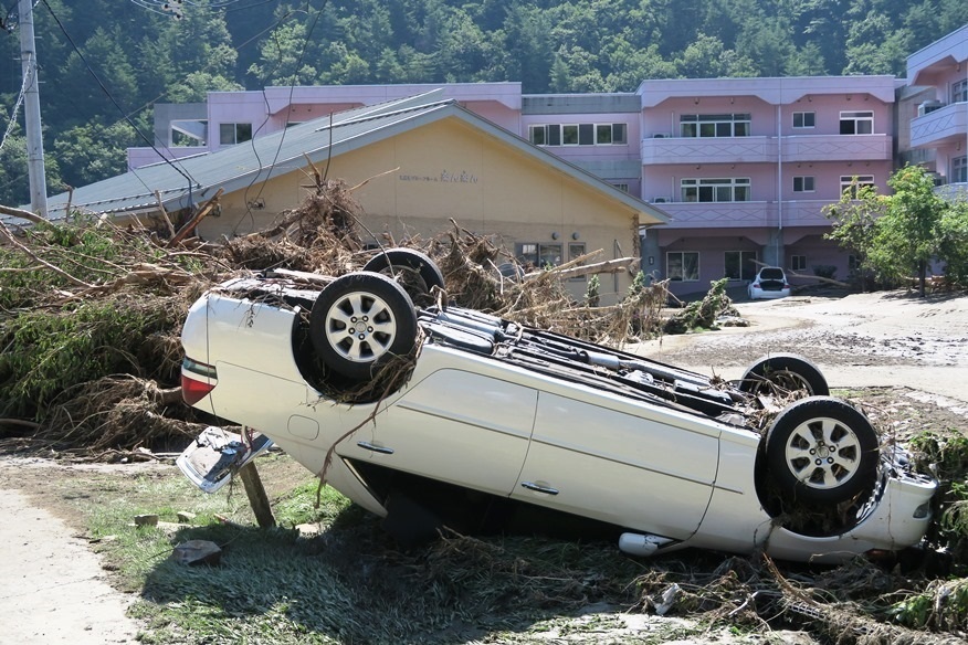 河川氾濫で被害を受けた岩手県下閉伊郡岩泉町の高齢者施設