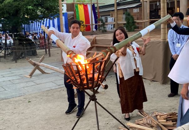 生國魂神社にて