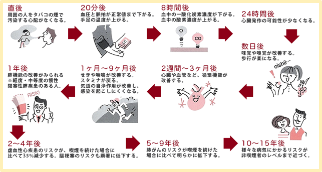 禁煙の効果を表す図