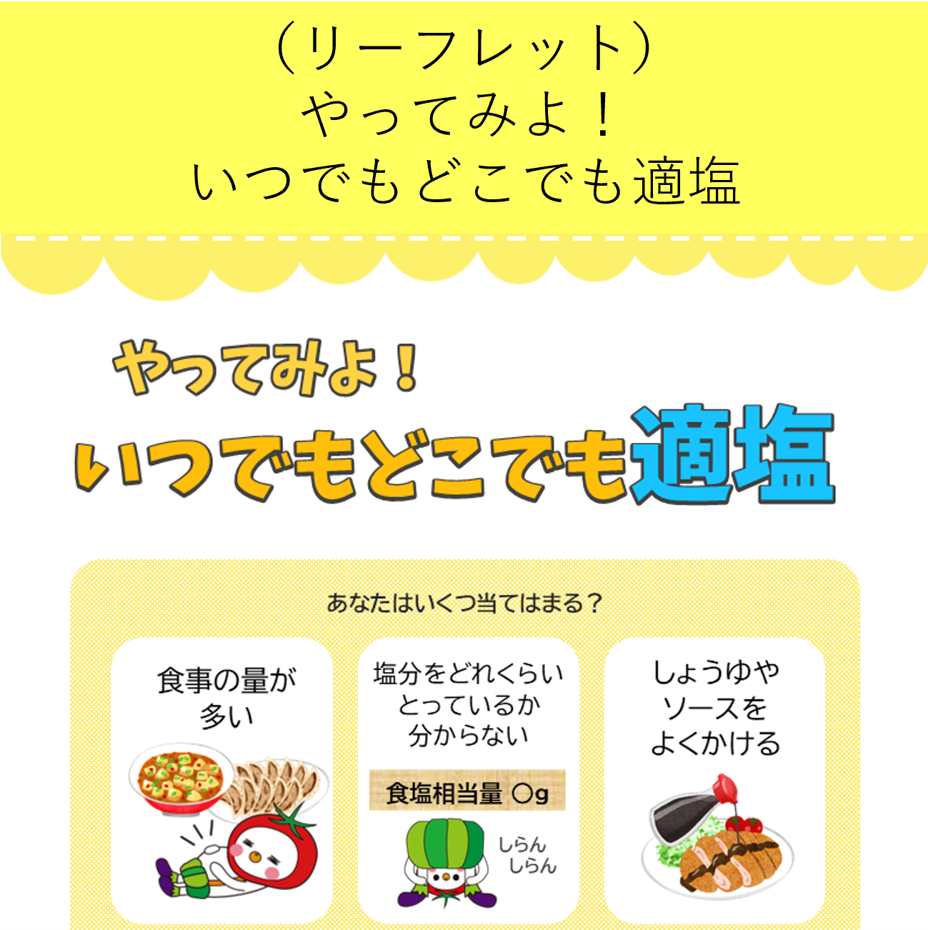 やってみよ！いつでもどこでも適塩