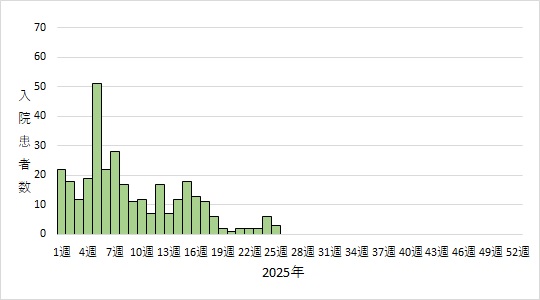 基幹定点からの新型コロナウイルス感染症入院患者数のグラフ