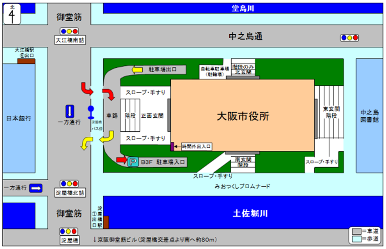 市役所周辺の地図です