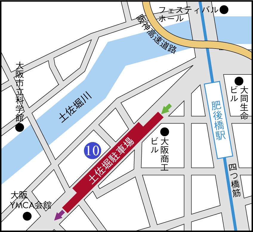 大阪市土佐堀駐車場地図