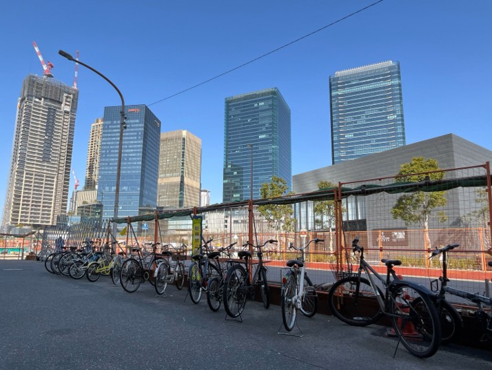 大阪駅周辺の放置自転車