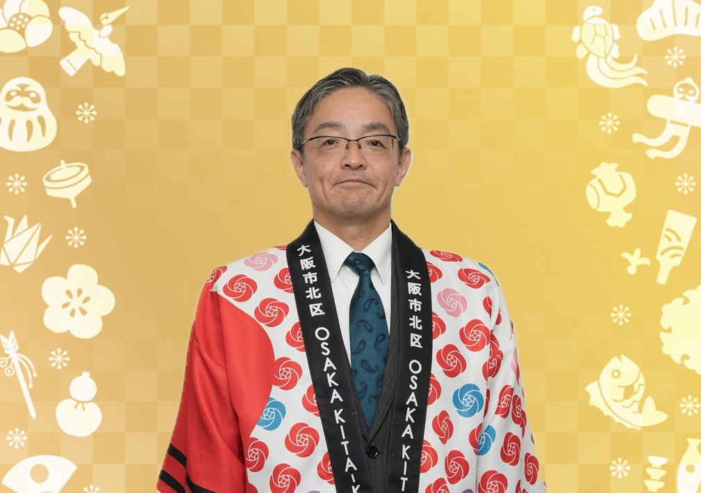 北区の法被を着た寺本区長