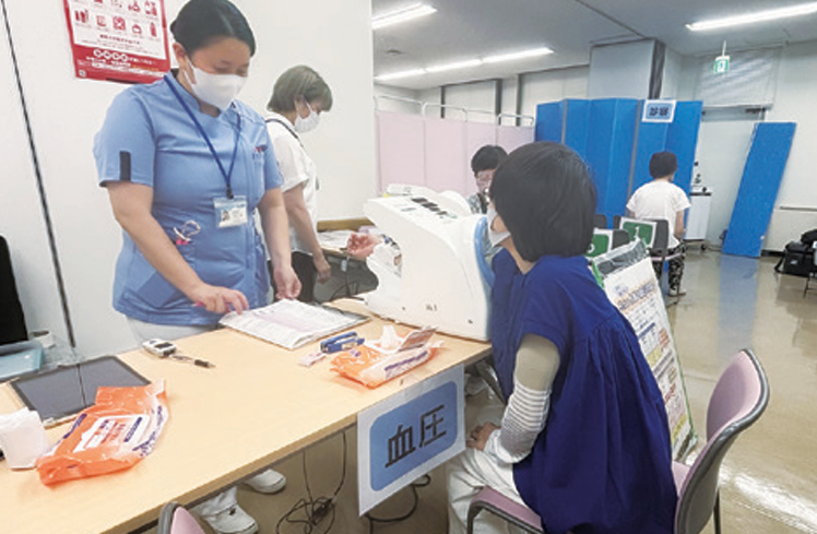 特定健診で血圧を測定している受診者