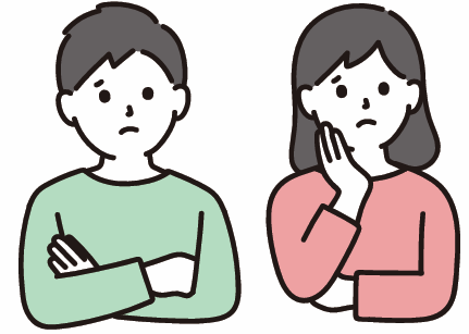 困っている顔のイラスト