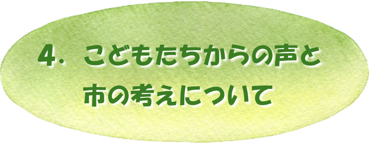 目次4こどもたちからの声を市の考えについて