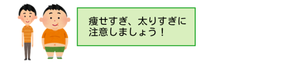 痩せすぎ、太りすぎに注意しましょう
