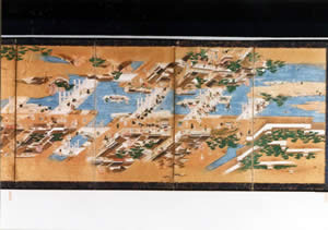 浪華名所図屏風　写真