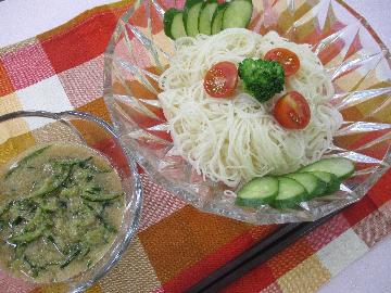 きゅうりのごま味噌そうめん写真