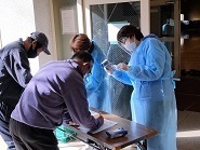 振り分け受付の様子