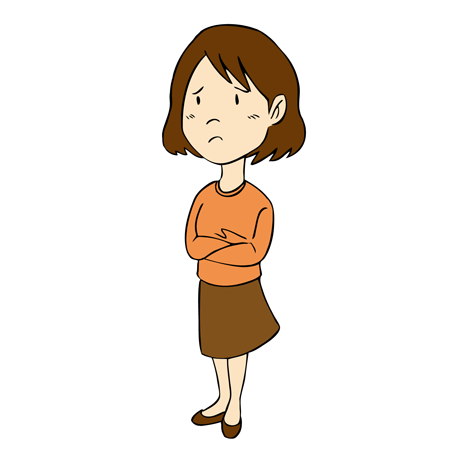 悩む女性イラスト