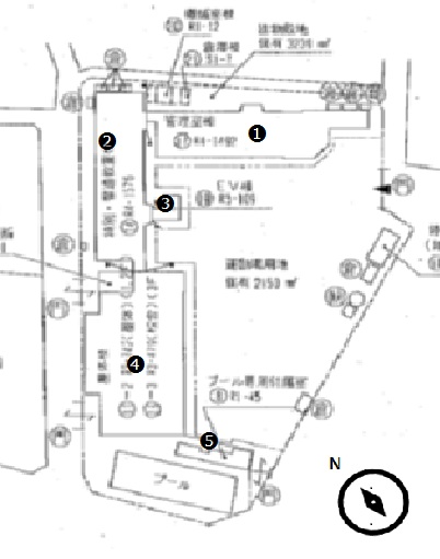 九条東小学校における校舎等の配置図
