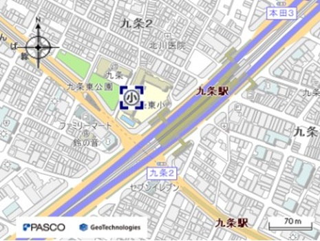 九条東小学校位置図