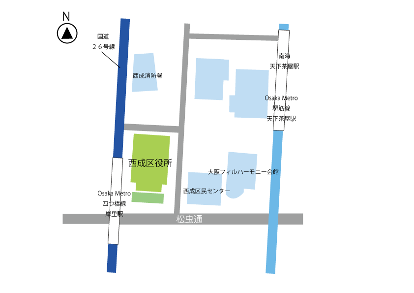 庁舎への地図