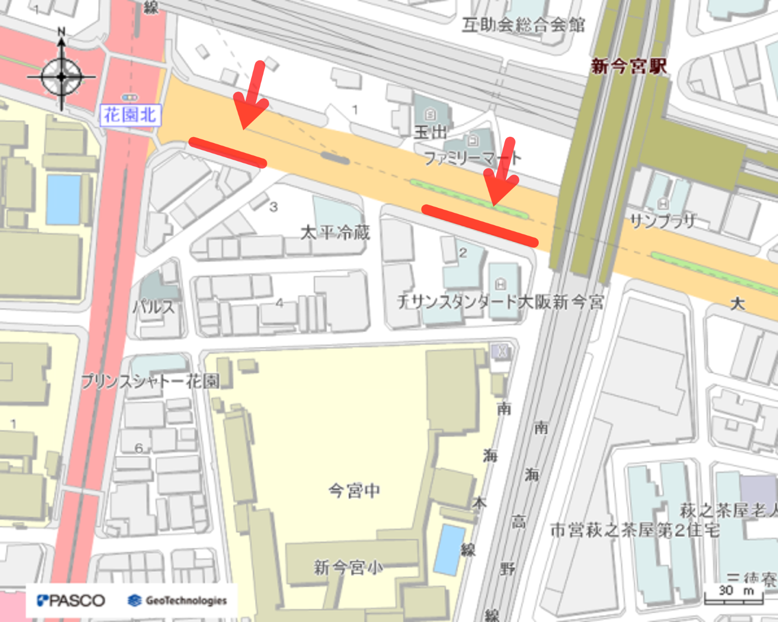 尼崎平野線南側自転車置場　