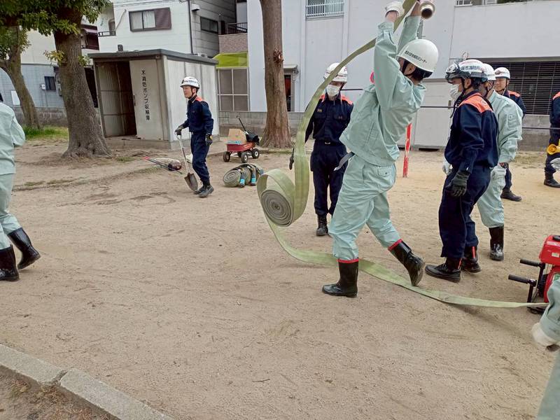可搬式ポンプの準備