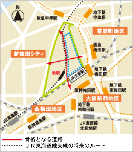 うめきた地区の全景