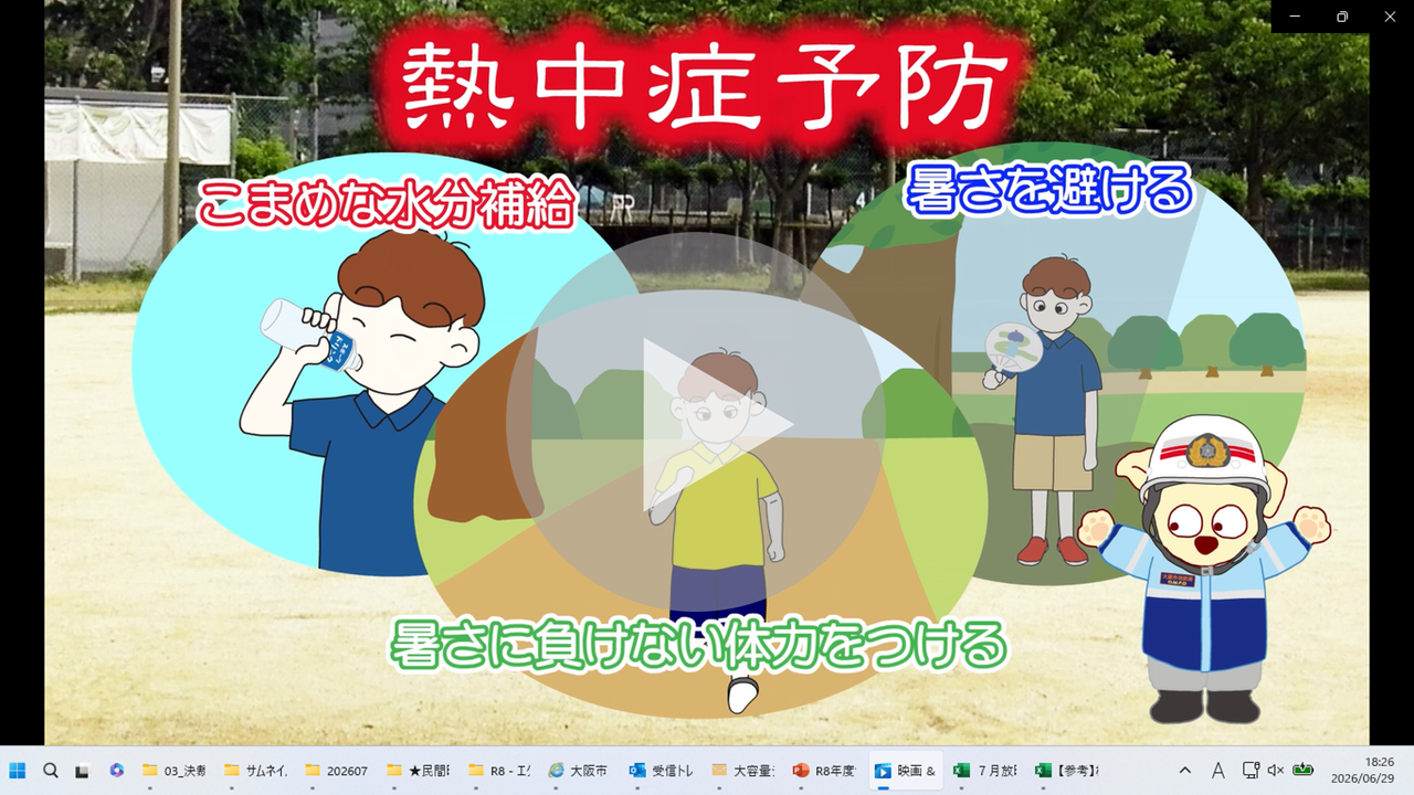 予防救急（熱中症予防）に関する動画へのリンク
