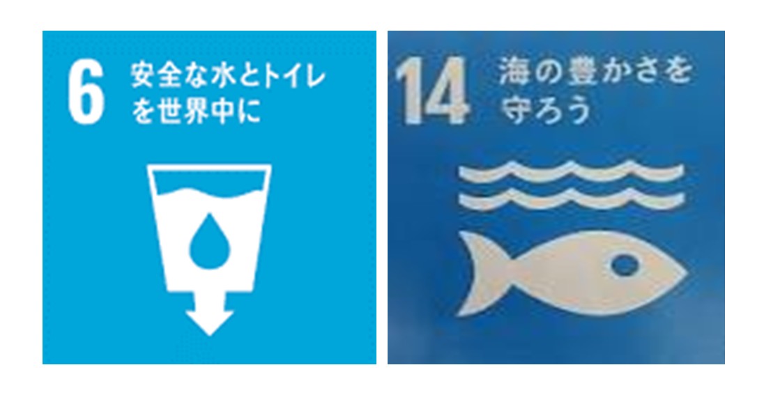 SDGsのゴール番号6・14のロゴマーク