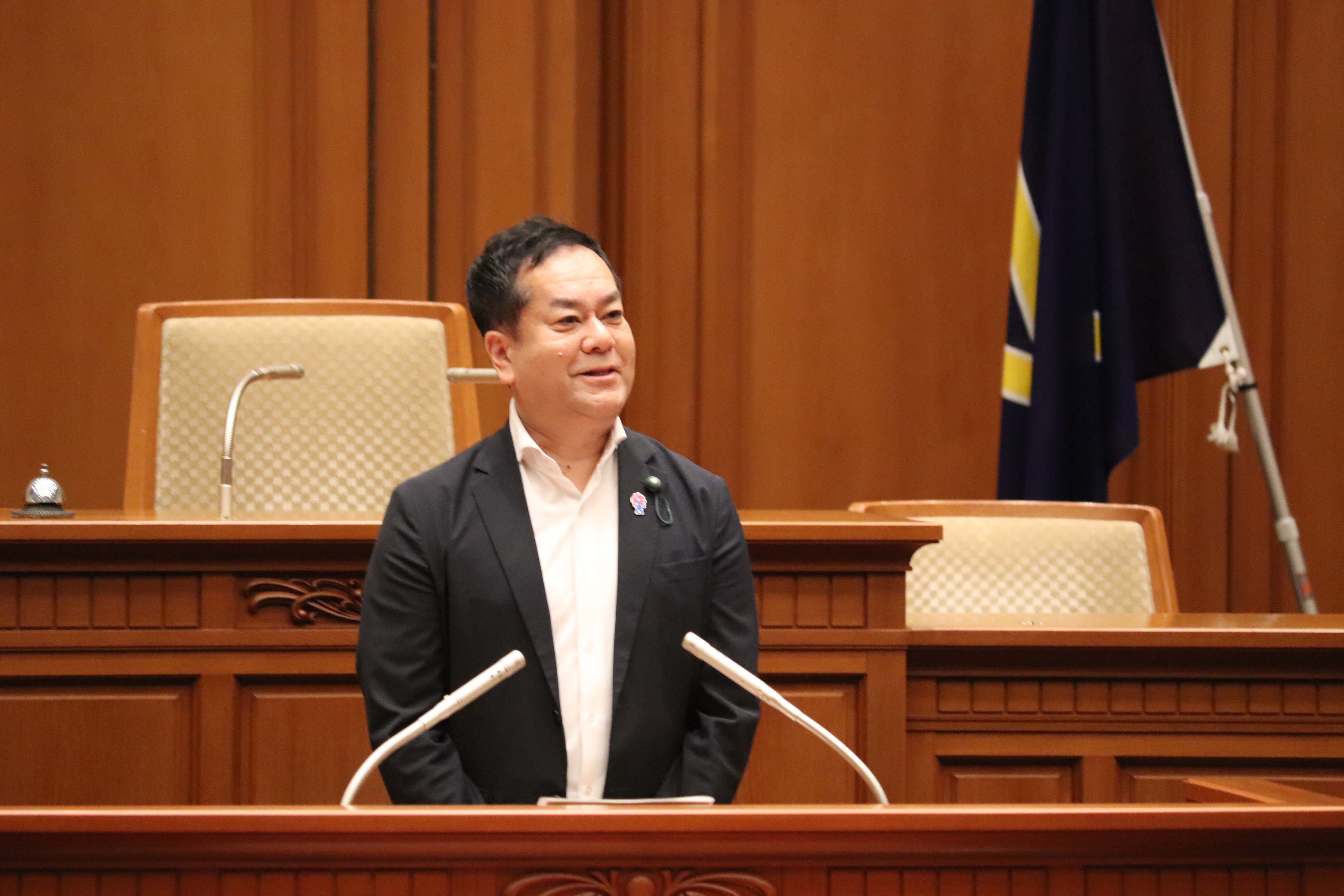 山田正和副議長による挨拶の写真